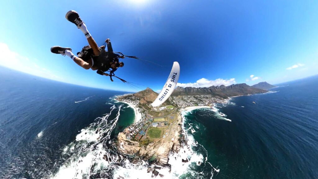 Cape Hope paragliding with Cape Town in the background