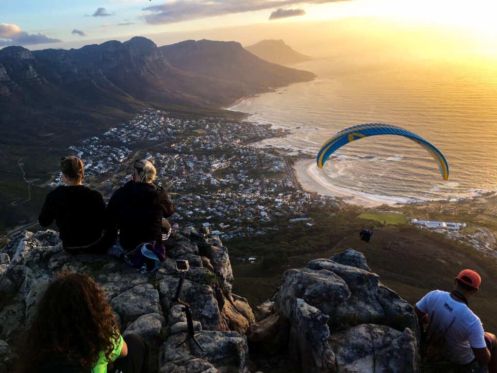 Paragliding cape town with the city in the background from Parapax