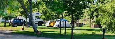 A few tents were pitched under the trees in the Cederberg at one of the top camping sites on the Western Cape of South Africa.