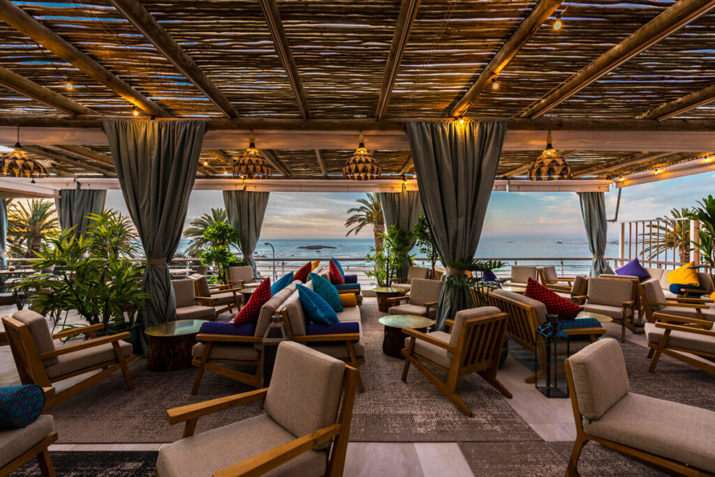 The laid back beach front vibe of this restaurant in Camps Bay is not to be missed, with cosy chairs and great views