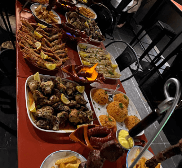 A variety of dishes available at this Somerset WEst restaurant arranged on a table