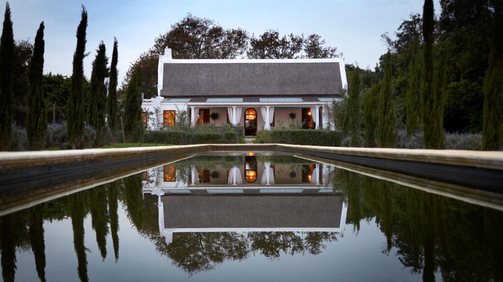 Many Western Cape hotels feature historic Cape Dutch architecture like Hawksmoor House in Stellenbosch. This allows guests to experience the rich heritage of the Western Cape