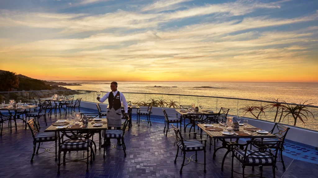 One of the most famous Western Cape Hotels is the Twelve apostles hotel which has a magnificent outdoor seating area overlooking the ocean