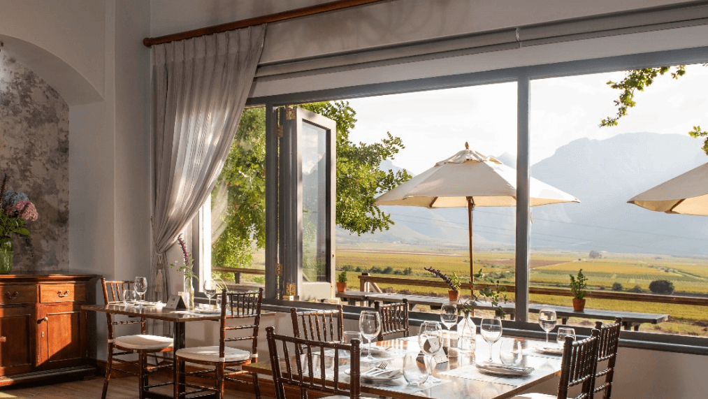 This Rawsonville restaurants stunning dining area with fantastic views